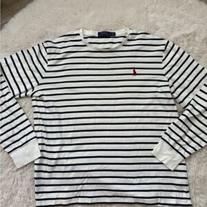 Polo Ralph Lauren Striped Long Sleeve Shirt dark blue navy black white sweater